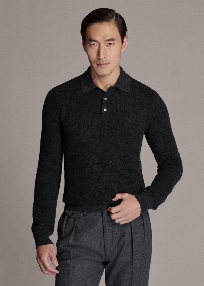 Men's Ralph Lauren Cashmere Polo-Collar Sweater | 261493CFB